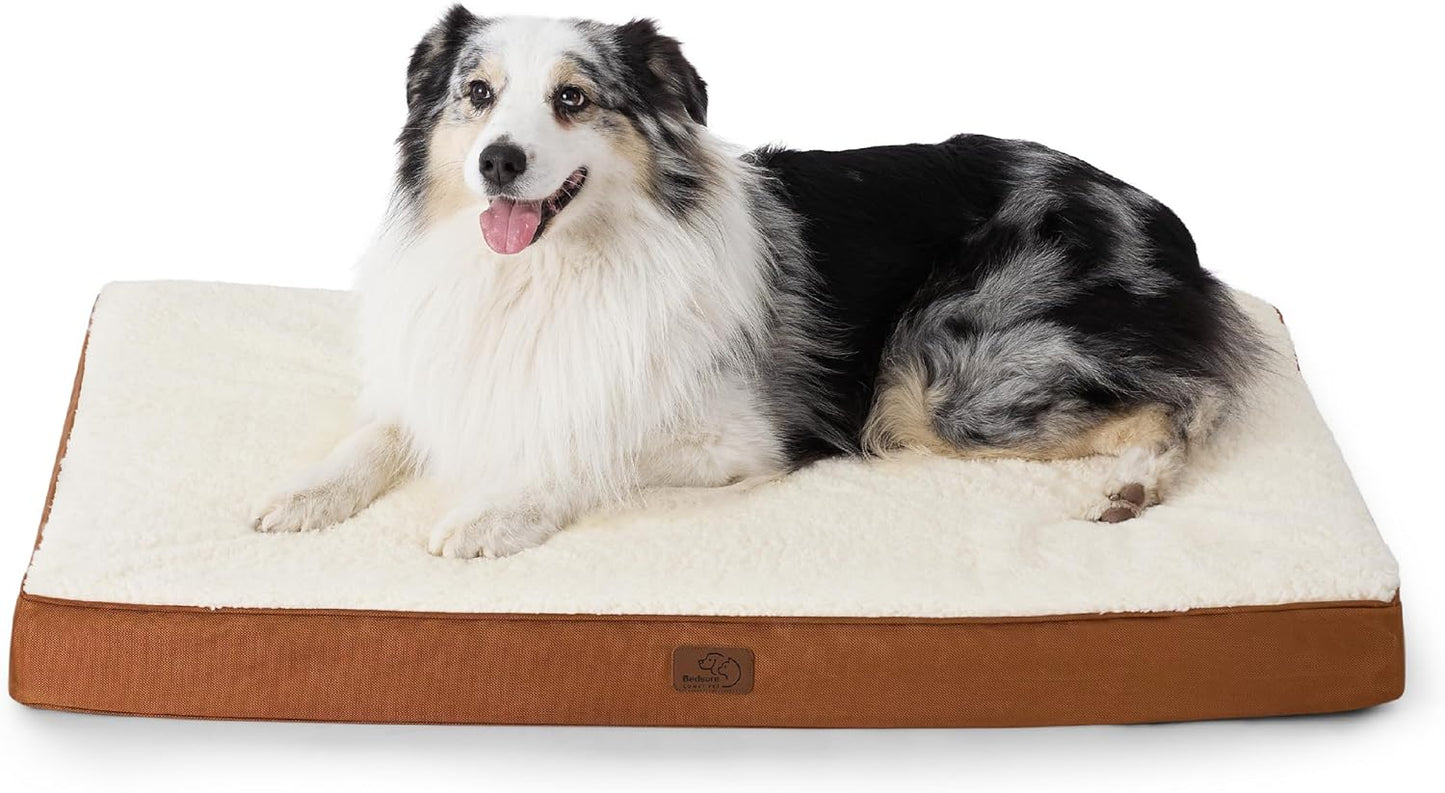 XL Dog Bed Large Sized Dog -Orthopedic Waterproof Extra Large Pet Beds with Removable Washable Cover, Egg Crate Foam Mat, Suitable for Pet up to 100 Lbs