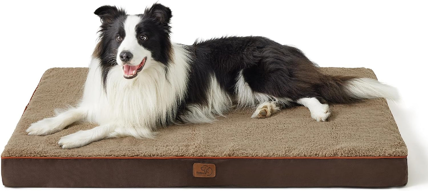 XL Dog Bed Large Sized Dog -Orthopedic Waterproof Extra Large Pet Beds with Removable Washable Cover, Egg Crate Foam Mat, Suitable for Pet up to 100 Lbs