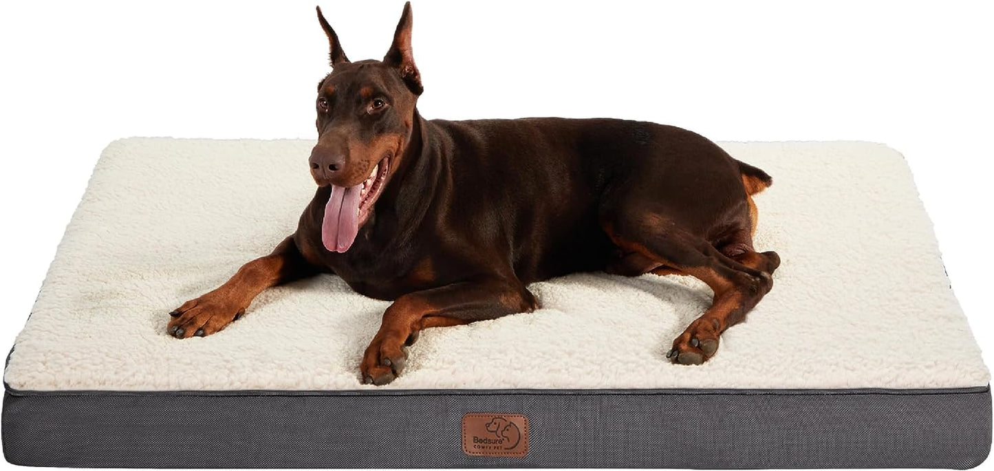 XL Dog Bed Large Sized Dog -Orthopedic Waterproof Extra Large Pet Beds with Removable Washable Cover, Egg Crate Foam Mat, Suitable for Pet up to 100 Lbs