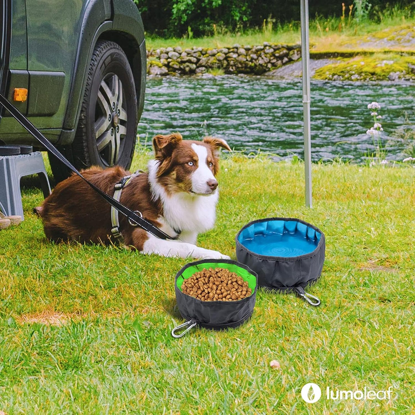 Collapsible Dog Travel Bowl, 2 Packs Large 68Oz/80Oz Lightweight Foldable Bowl, Water and Food Bowls for Pets Dogs Cats with Zipper (8+10 Cups)