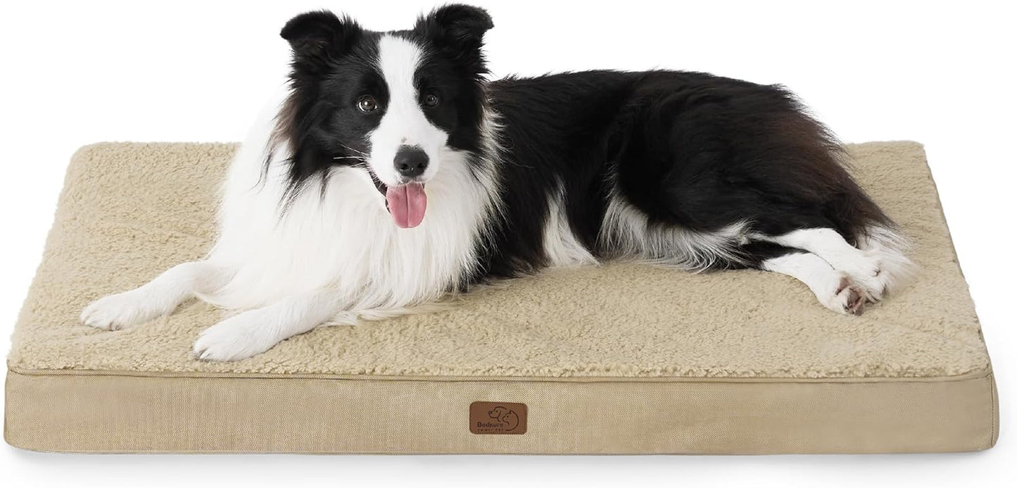 XL Dog Bed Large Sized Dog -Orthopedic Waterproof Extra Large Pet Beds with Removable Washable Cover, Egg Crate Foam Mat, Suitable for Pet up to 100 Lbs