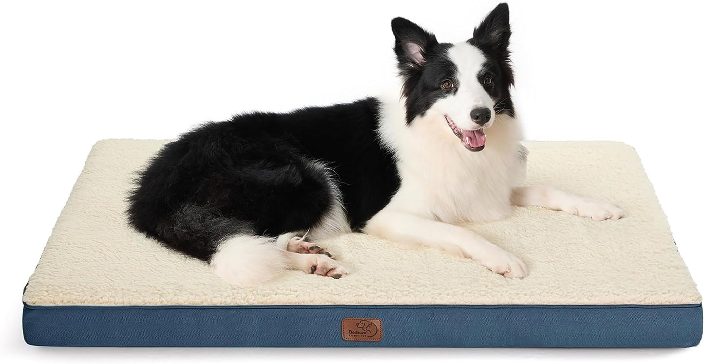 XL Dog Bed Large Sized Dog -Orthopedic Waterproof Extra Large Pet Beds with Removable Washable Cover, Egg Crate Foam Mat, Suitable for Pet up to 100 Lbs