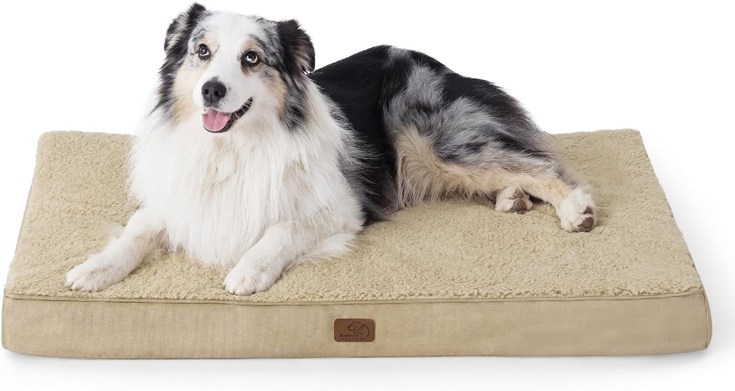 XL Dog Bed Large Sized Dog -Orthopedic Waterproof Extra Large Pet Beds with Removable Washable Cover, Egg Crate Foam Mat, Suitable for Pet up to 100 Lbs