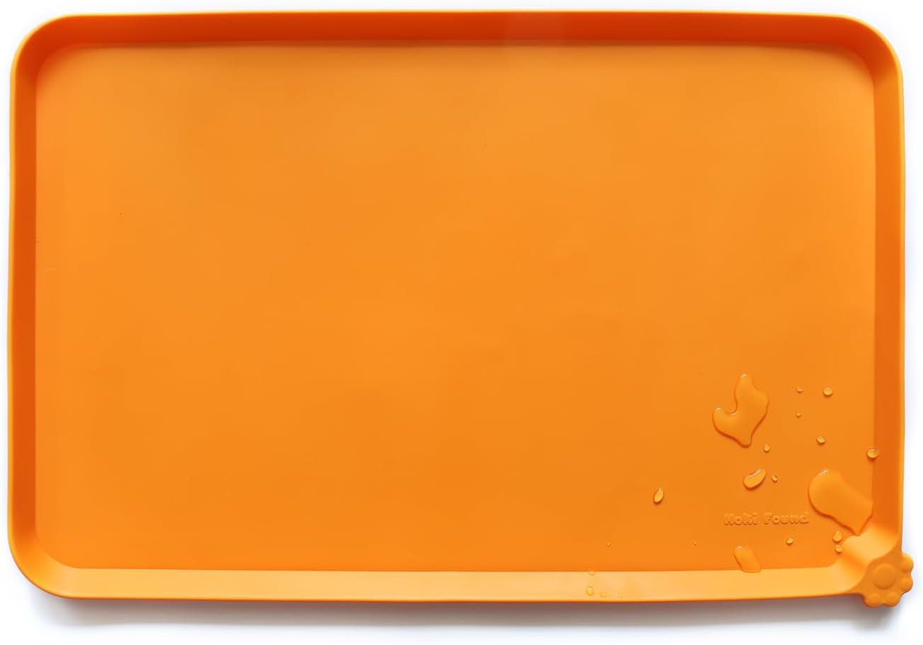 -Waterproof Pet Feeding Mats with High Lips - Multiple Size and Colors for Dogs, Cats & Others-G