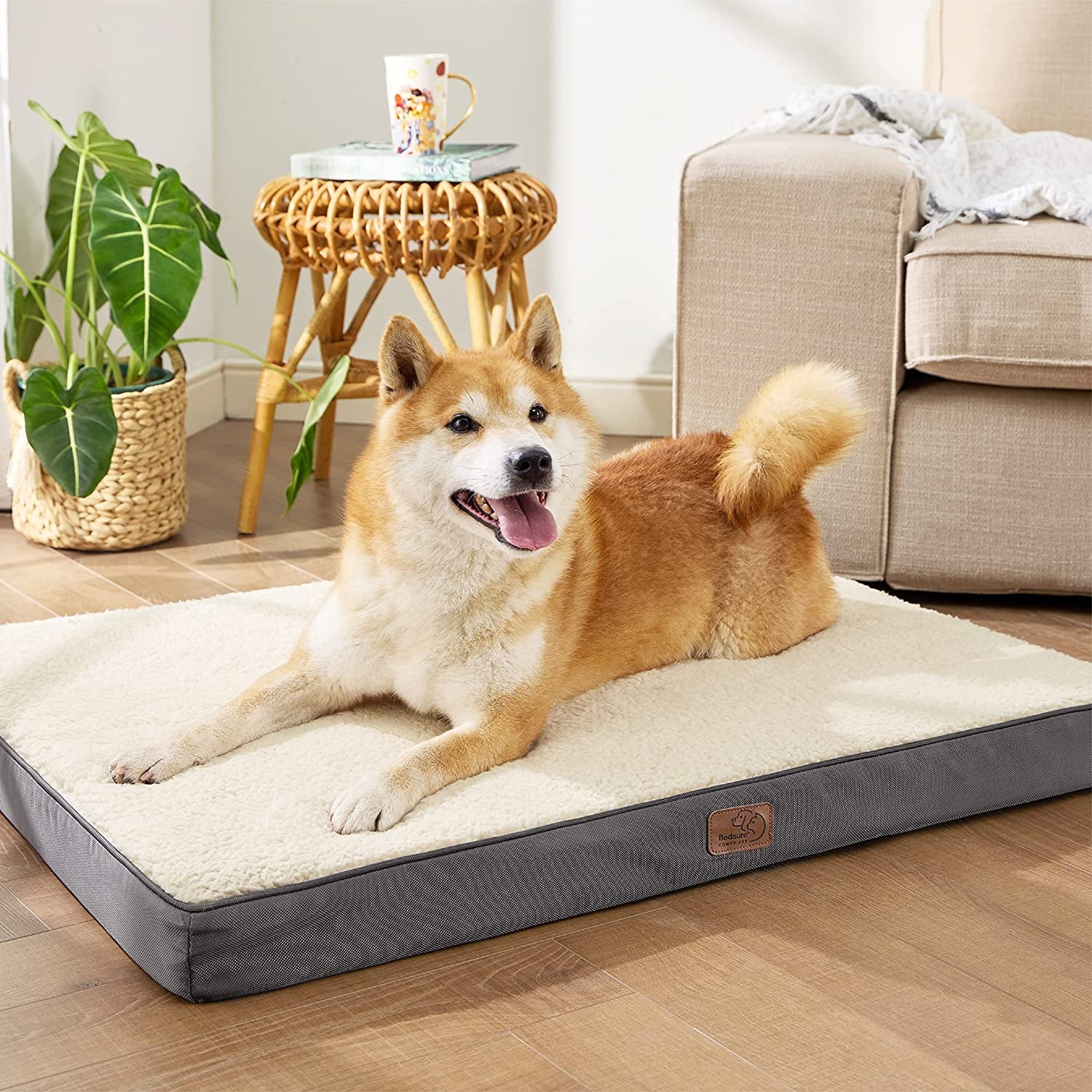 XL Dog Bed Large Sized Dog -Orthopedic Waterproof Extra Large Pet Beds with Removable Washable Cover, Egg Crate Foam Mat, Suitable for Pet up to 100 Lbs