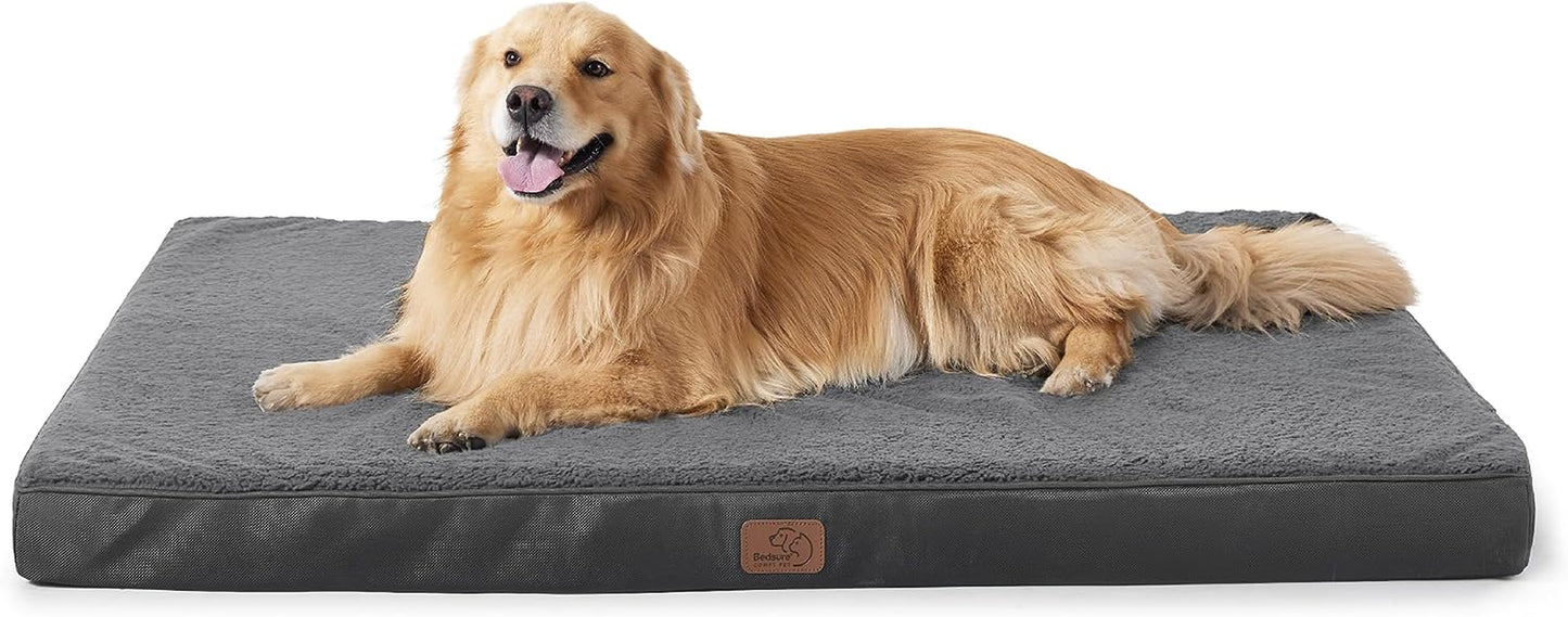 XL Dog Bed Large Sized Dog -Orthopedic Waterproof Extra Large Pet Beds with Removable Washable Cover, Egg Crate Foam Mat, Suitable for Pet up to 100 Lbs
