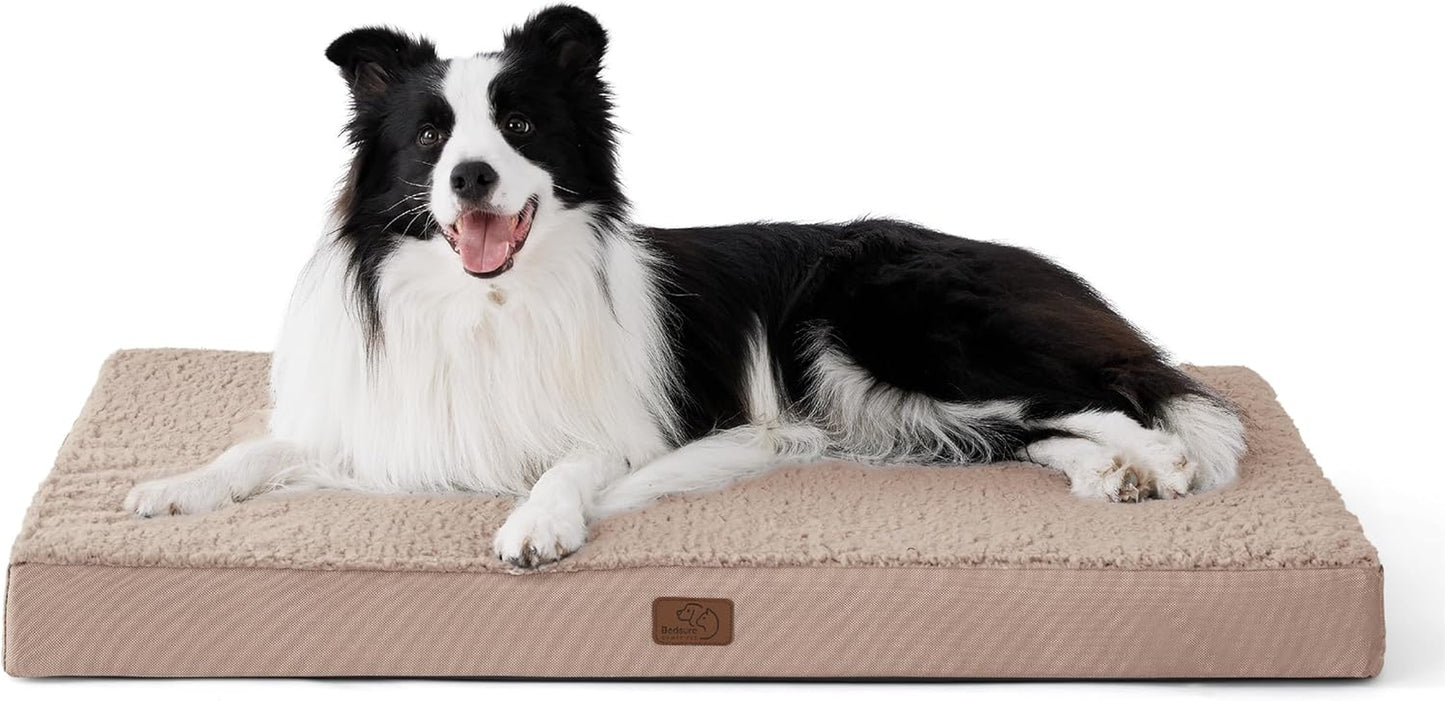 XL Dog Bed Large Sized Dog -Orthopedic Waterproof Extra Large Pet Beds with Removable Washable Cover, Egg Crate Foam Mat, Suitable for Pet up to 100 Lbs