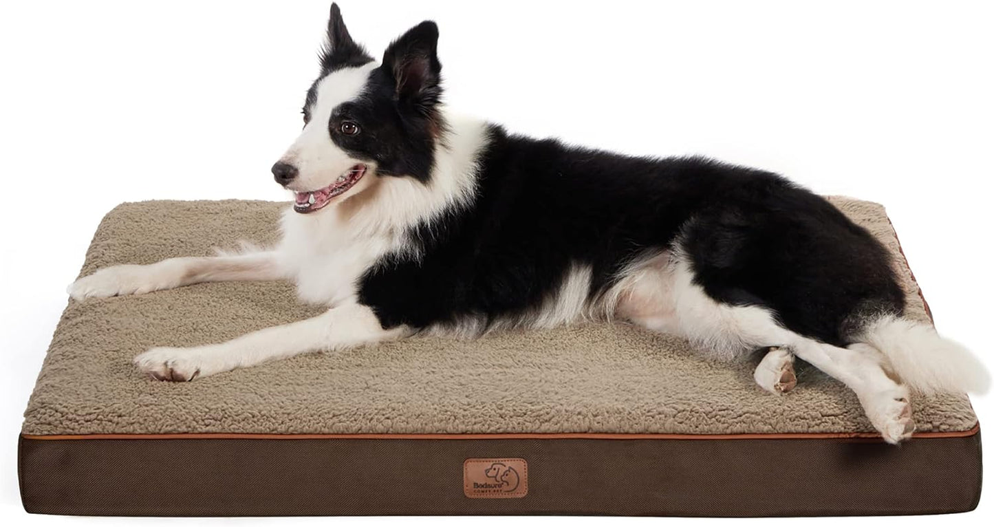 XL Dog Bed Large Sized Dog -Orthopedic Waterproof Extra Large Pet Beds with Removable Washable Cover, Egg Crate Foam Mat, Suitable for Pet up to 100 Lbs