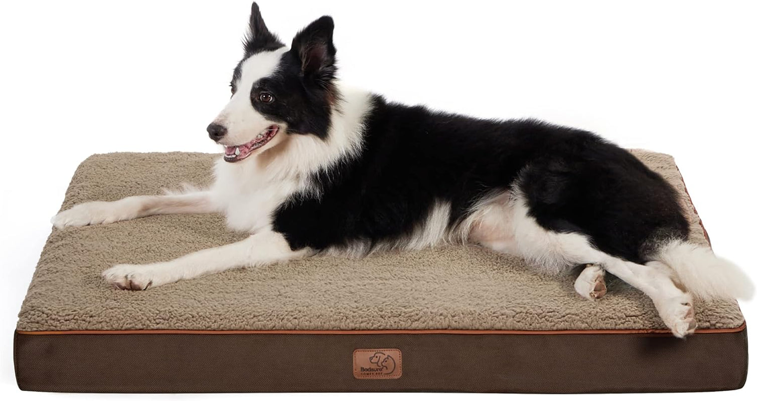 XL Dog Bed Large Sized Dog -Orthopedic Waterproof Extra Large Pet Beds with Removable Washable Cover, Egg Crate Foam Mat, Suitable for Pet up to 100 Lbs