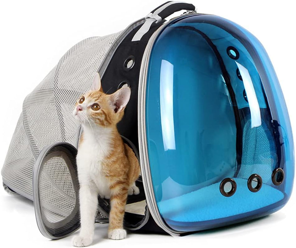 Back Expandable Cat Backpack Carrier, Fit up to 12 Lbs, Space Capsule Bubble Window Pet Carrier Backpack for Cat and Small Puppy