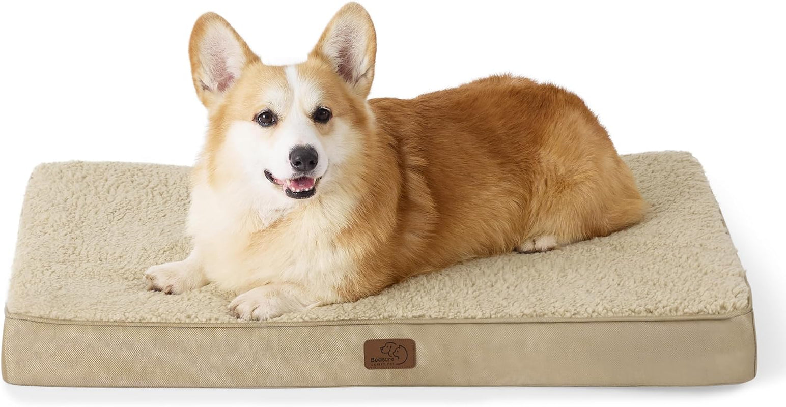 XL Dog Bed Large Sized Dog -Orthopedic Waterproof Extra Large Pet Beds with Removable Washable Cover, Egg Crate Foam Mat, Suitable for Pet up to 100 Lbs