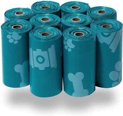Dog Poop Bags (360 Bags) for Waste Refuse Cleanup, Doggy Roll Replacements for Outdoor Puppy Walking and Travel, Leak Proof and Tear Resistant, Thick Plastic - Turquoise