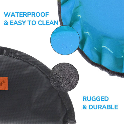 Collapsible Dog Travel Bowl, 2 Packs Large 68Oz/80Oz Lightweight Foldable Bowl, Water and Food Bowls for Pets Dogs Cats with Zipper (8+10 Cups)